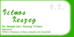 vilmos keszeg business card